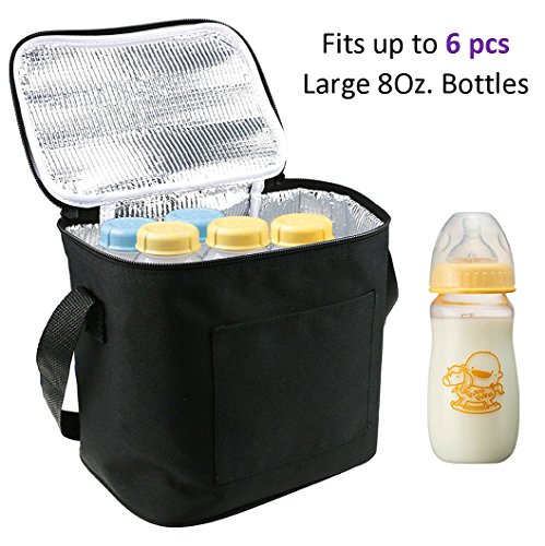 Baby Bottle Bags for Travel, Lexvss Baby Bottle Bag Insulated Lunch Bag, Breast Milk Baby Bottle Cooler Bag Insulated Lunch Bag, Breast Milk Reusable Cooler Tote Bag