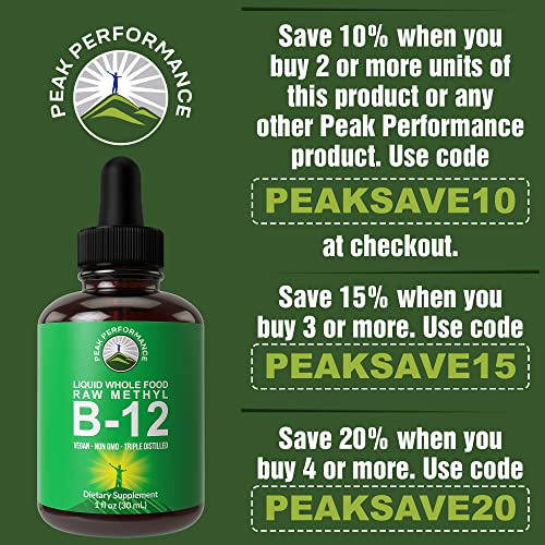 Raw Methyl B12 Liquid Drops. Sublingual Fast Acting Advanced Vegan B 12