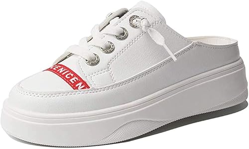 Amazon Lecmt ミュール パンプス かかとなし 厚底 歩きやすい 楽ちん サンダル スリッパ 滑り止め 可愛い ミュール 通気性 ゆったり リラックス パンプス 快適 ビーチサンダル 幅広 きれいめ 走れる ホワイト 23 0cm 疲れない 散歩 普段履き Lecmt スニーカー