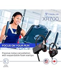 TREBLAB XR700 Auriculares deportivos Bluetooth   Ganchos ajustables personalizados, mejor auriculares inalámbricos para correr o entrenar. IPX7 impermeable, resistente al sudor, ajuste seguro en los auriculares, cancelación de ruido