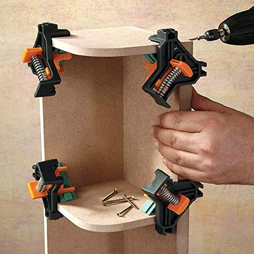 90 Degree Angle Clamps,Clamps for Woodworking, Set of 4 Multifunction Angle Clamp Corner Clip Fixer for Wood-Working, Engineering, Photo Frame DIY Han