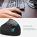MoKo Wireless Mouse, 2.4G Ergonomic Vertical Wrist Rest Mouse with 3 Adjustable DPI Levels and 6 Buttons for Laptop, PC, Notebook, Chromebook, MacBook - Black