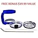 Gold Armour 30 oz Tumbler - 6 Piece Stainless Steel Insulated Water & Coffee Cup Tumbler with Straw, 2 Lids, Handle, Straw - 18/8 Double Vacuum Insulated Travel Flask (Blue)