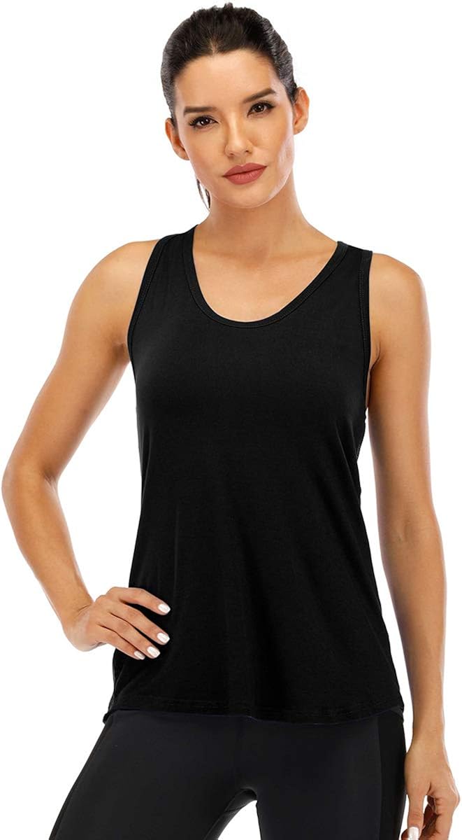 Fihapyli Workout Tank Tops for Women Sleeveless Yoga Tops for Women Mesh Back Tops Racerback Muscle Tank Tops: Clothing
