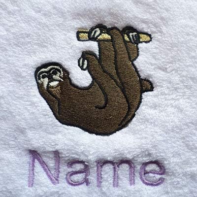 sloth hooded towel