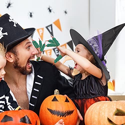 AMOR PRESENT Wicked Witch Costume, 17PCS Halloween Witch Costume Accessories for Kids Adults Witch Nose for Costume Halloween Party Favors Cosplay Party Novelty Costume