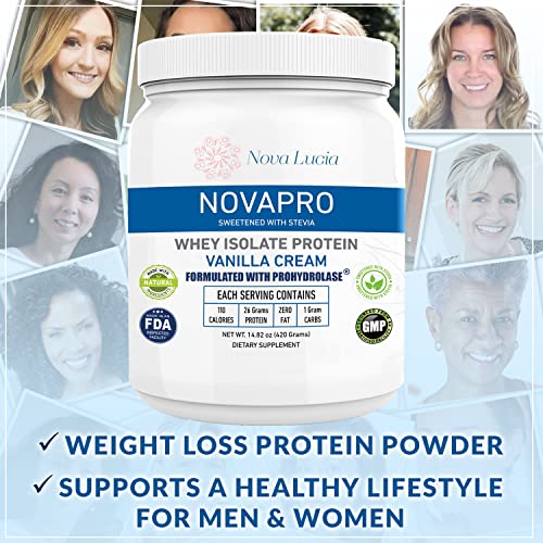 Nova Lucia Vanilla Whey Isolate Protein Powder with Prohydrolase, Keto