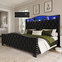 Belffin King Size Bed Frame and Headboard, 50.9