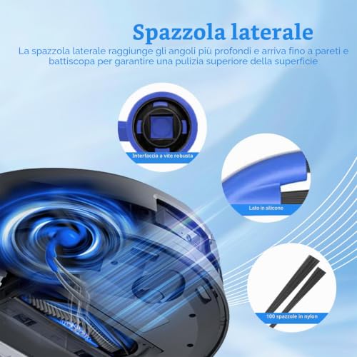 Set di 20 pezzi di ricambio per robot aspirapolvere ECOVACS DEEBOT X11 OmniCyclone/X11 Pro Omni, accessori: 2 spazzole principali, 6 filtri, 3 rulli, 6 spazzole laterali, 3 spazzole per la
