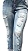 Jack David Womens Plus Size Ankle Skinny Basic Denim Jeans Ripped Distressed Strech Pants