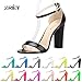 ZriEy Women's Chunky Block Strappy High Heel Pump Sandals Fashion Ankle Strap Open Toe Shoes