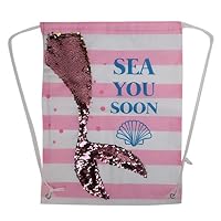 BINGMAX Mermaid Sequins Drawstring Backpack Women School Sport Beach Travel Shopping Bag