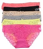Barbra's 6 Pack Women's Allover Lace Regular& Plus Size Sexy Bikini Panties
