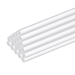 MECCANIXITY 25 Pcs Acrylic Round Rods 1/8" x