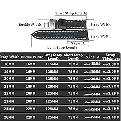 REZERO Leather Watch Band 21mm, Top Calfskin Watch