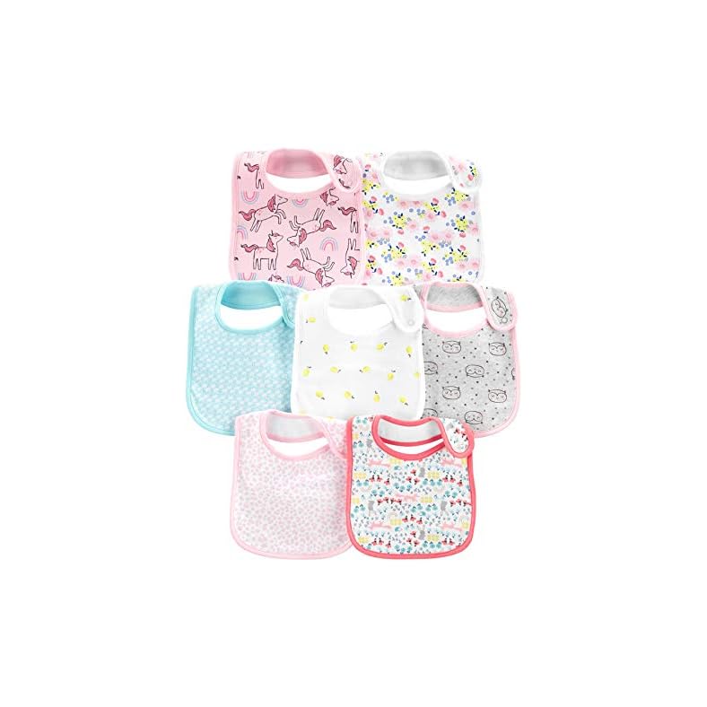 Simple Joys by Carter’s Baby Girls’ Teething Bibs, Pack of 7