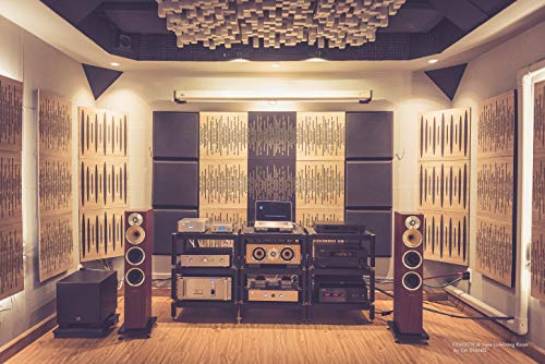 (4 Pack) Sound Absorption-Diffuse Acoustic Panel «Wave» for rec.studio | Red glossy (palstic)