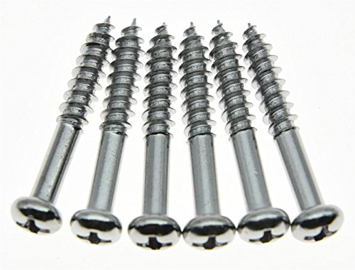 KAISH Set of 6 ST Strat Trem Tremolo Bridge Mounting Screws Chrome