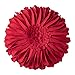 JWH 3D Flower Throw Pillow Cover Aesthetic Decorative Round Sunflower Pillow Case Handmade Pillowcase Stereo Cushion Couch Bedroom Chair Bed 12 Inch Red
