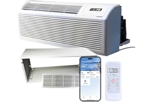 ACiQ 10.5 EER1 12,000 BTU PTAC Units Heating and Cooling w/Sleeve & Grille Kit | 3.5 kW Backup Electric Heat | Hotel Style Heat and Air, Infrared Sensor, LED Temperature, Pre-Installed Air Filters