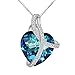 EleQueen Swarovski Crystals Heart Pendant Necklace-925 Sterling Silver-Cubic Zirconia Necklace-Gifts for Women, Box Chain 19''