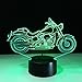 Cirkooh New Motorcycle Motorbike 3D Optical Illusion Table Lamp 7 Colors Change Timing Remote Control and Touch Button LED Light Decor