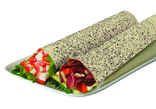 Norigami Non-GMO Gluten-Free Soy Wraps Sesame Seeds and Soy Wraps Poppy Seeds (6 Wraps Per Pack), Low Carbs, High Protein, Vegetarian, Ready To Fill And Serve Wraps, Thin And Healthy Wraps (2 Packs)