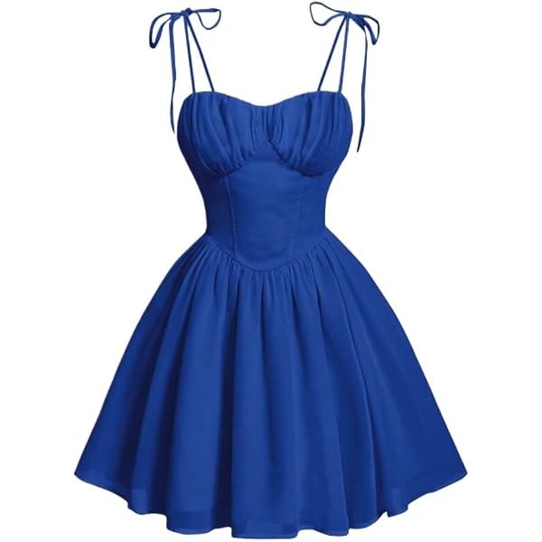 knee length dresses for ladies Mya Light Blue Satin Mini Dress - US 2
