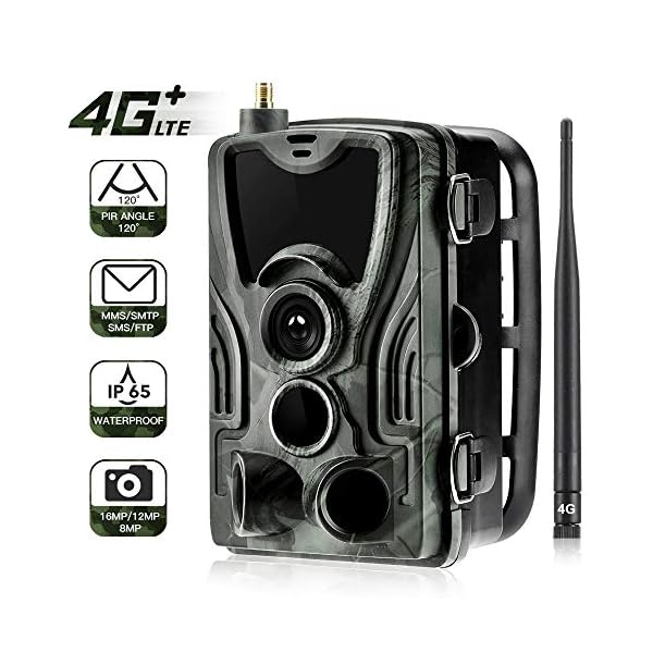 L-zp Jagdkamera 4G 1080P 16MP Wildkamera Fotofalle mit IP65 wasserdichte Jagdkamera 36 Pcs Low-Glow 940nm Infrarot-LEDs… – Bild 3