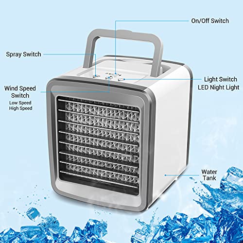 Portable Personal Air Conditioner Fan, Desk AC Cool Fan USB Recharged