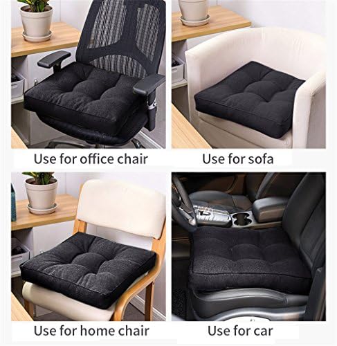 Uther Square Cotton Cushion Pad Seat Chair Patio Home Car Office (Black,40x40cm)