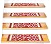 Gloria Rug Skid-Resistant Rubber Backing Gripper Non-Slip Carpet Stair Treads - Washable Stair Mat Area Rug (SET OF 7), 8.5" x 26", Red Floral Design