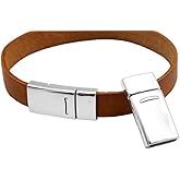 10 Pieces Magnetic Clasps for Bracelet Making Silver 10x2mm Inner Hole Closure Leather Strip Glue in