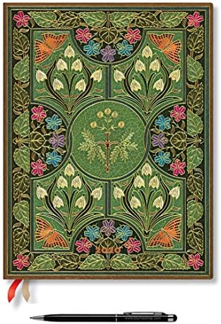 Paperblanks 2021 Set of Ultra-Vertical "Poetry in Flowers" Soft Diary 1 Week on 2 Pages + 1 Stylus Touch Pen