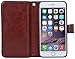 iPhone 5S/SE Wallet Case, HYSJY Magnetic Detachable PU Leather Wallet Purse for Women Men with Strap, Credit Card Slots, Card Holer,Flip Slim Cover Case Fit iPhone 5/5S/SE (Card-Brown)