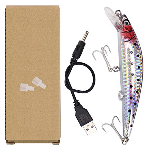 Gwfish Leurre Usb Led Vibrant Rechargeable, Appâts De Pêche Twitching Swimbait Rechargement Douce Vacillante Mini…