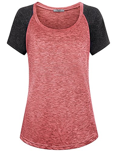 image for Cestyle Exercise Shirts for Women,Girls Activewear Short Raglan Sleeve