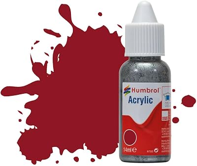 Humbrol No 20 Crimson Gloss Model Paint 14ml Acrylic Hobby Paint