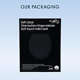 AQUALONA Luxury Soft Touch Slow Close Toilet Seat Black 41x35 cm view 8