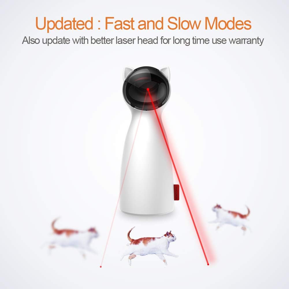Yvelife Cat Laser Toy Automatic, Interactive Toy for Kitten/Dogs - USB Charging, Placing Hign, 5 Random Pattern, Automatic On/Off and Silent (P01), White, Medium : Pet Supplies