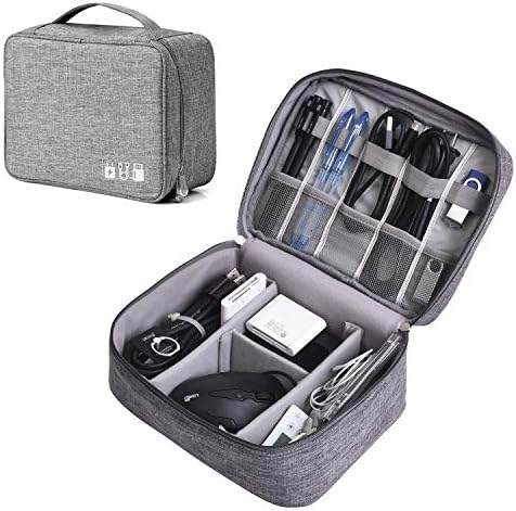Electronics Organizer, AURTEC Digital Accessories Cable Organizer Bag Travel Cable Storage Bag Protects USB Drives, Memory Cards, Chargers, Cords, Adaptors and Other Device Accessories