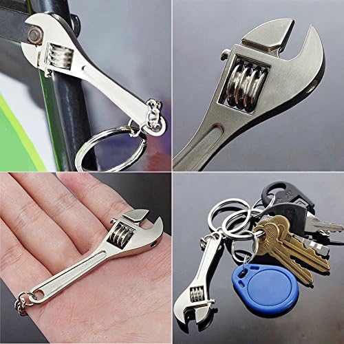 Azoraten Mini Gadget Keyring Key Wrench Adjustable Diy Hand Tool
