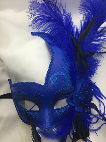 All Blue Feather Swan With Flower Masquerade Mask Ball Mask Mardi Gras Mask Women Mask Buy Online In Dominica At Dominica Desertcart Com Productid
