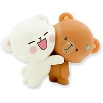Milkmochabear Leite e Mocha Abraçando Estatueta Autêntica ...