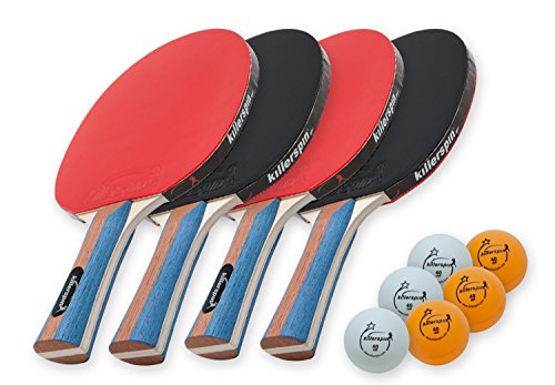 Killerspin JETSET 4 Pemium Table Tennis Paddle Set with 6 Balls