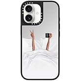 CASETiFY Mirror iPhone 17 Case [Reflective/Compatible with Magsafe / 4.9 ft. 1X Military Grade Drop Protection] - Coffee in Bed Transparent - Silver On Black