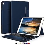 IVSO Apple iPad Pro 10.5 Case with Keyboard Ultra-Thin Detachable Wireless Keyboard Stand Case/Cover + Pencil Holder for Apple iPad Pro 10.5-inch 2017 Version Tablet (Blue)