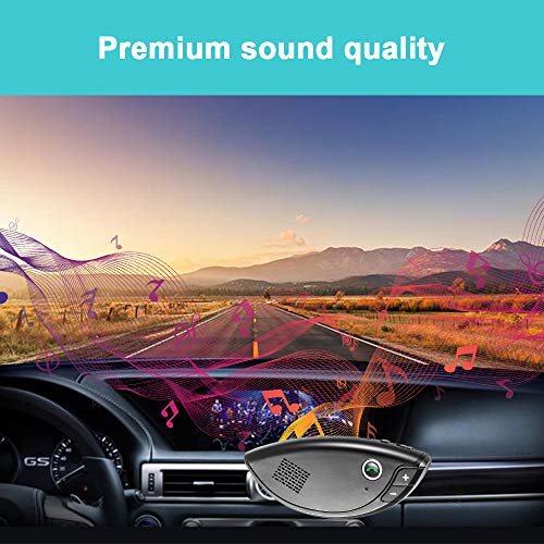 Wireless Car Speakerphone for Sun Visor,Clear Sound Hands Free Bluetooth Car Speaker with Built-in Mic, Support SIRI and Google Assistant for Safe Driving While Calling - Thumbnail 4