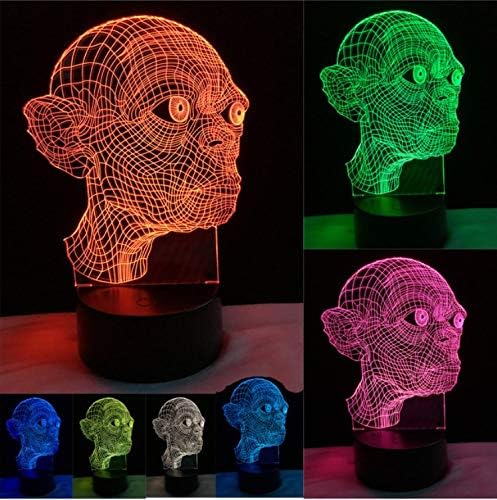 KLSOO Novelty Magical 3D Gollum The Lord of The Rings The Night Light 7 Color Gradient Child Holiday Xmas Gifts