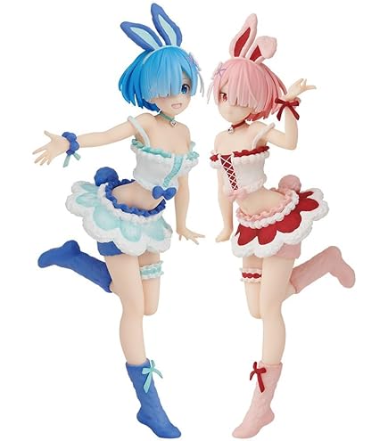 Figurine Bandai Re:Zero – Rem & Ram En Mode Pudding à La Mode – PVC – Neuve Sous Blister